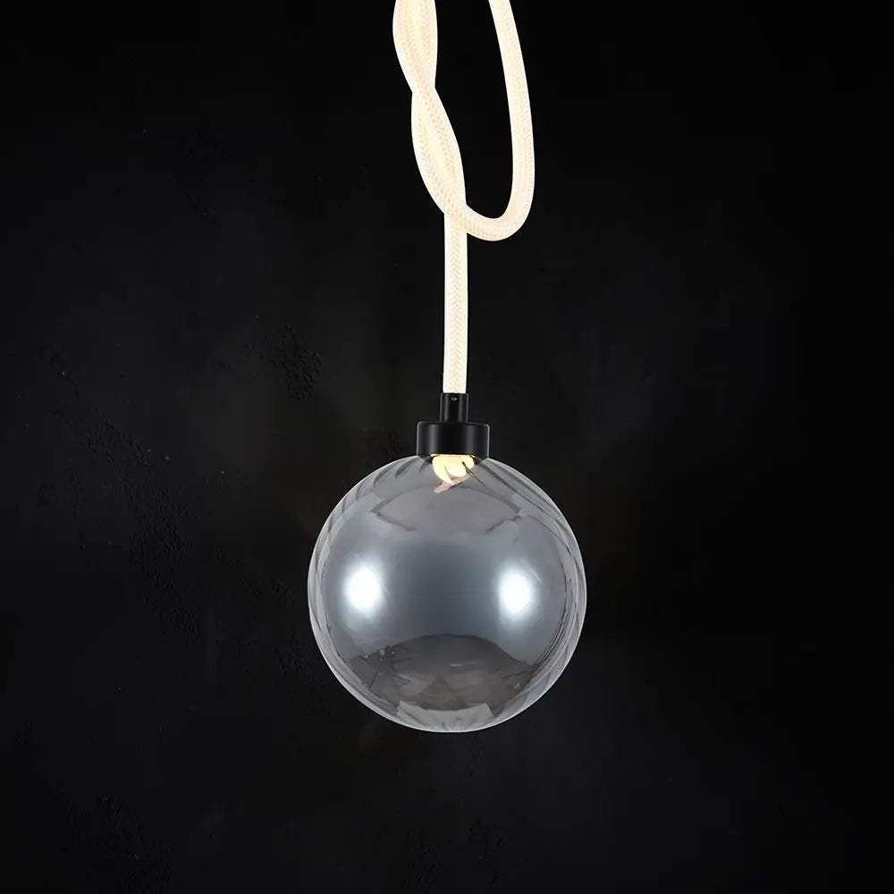 Lampada a Sospensione Sfera in Vetro Fumé