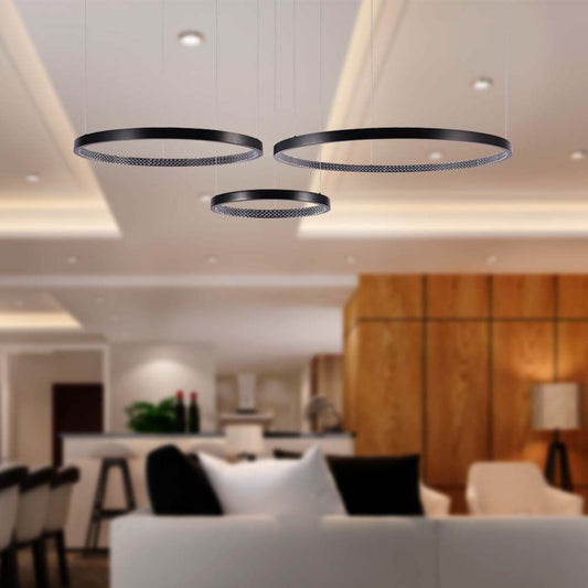 Lampadario LED a Sospensione 3 Anelli