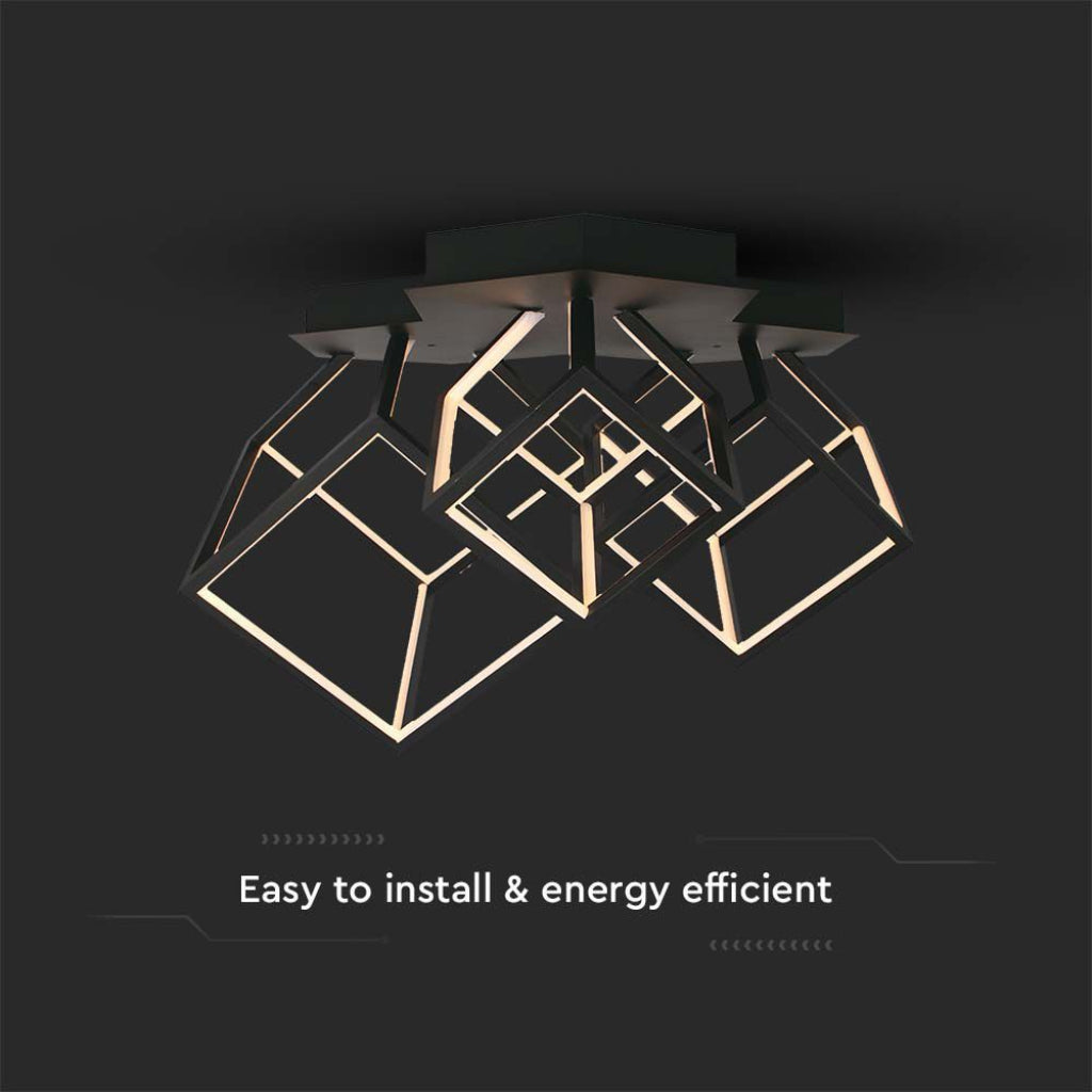 Lampadario LED Cubo Geometrico – Nero Scultoreo