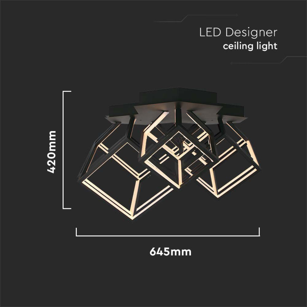 Lampadario LED Cubo Geometrico – Nero Scultoreo