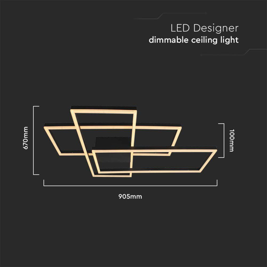 Lampadario LED Triplo Rettangolo – Design Moderno