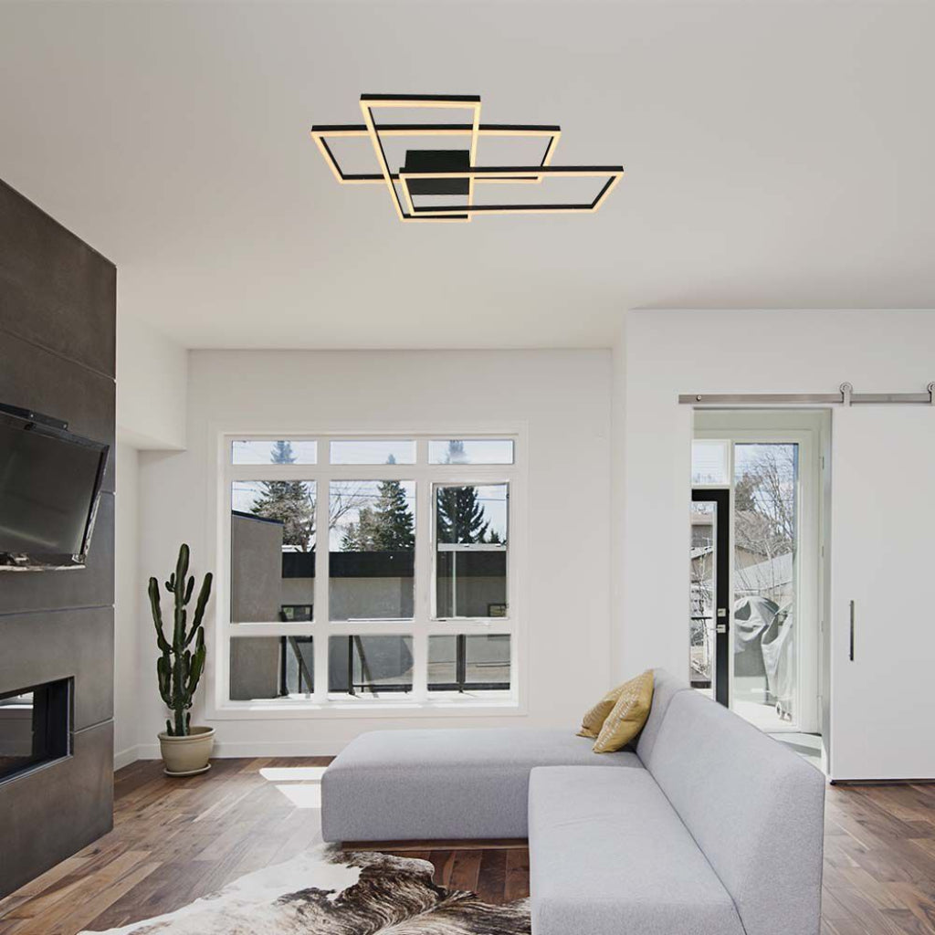 Lampadario LED Triplo Rettangolo – Design Moderno