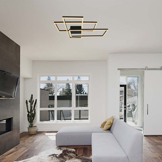 Lampadario LED Triplo Rettangolo – Design Moderno