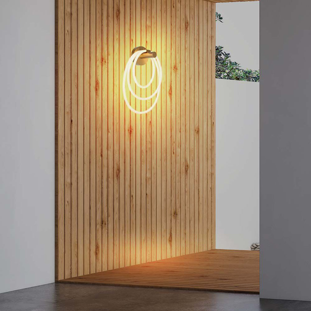 Applique LED Triplo Anello – Oro Satinato