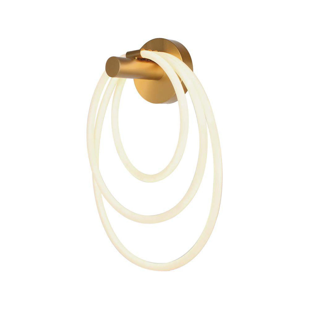 Applique LED Triplo Anello – Oro Satinato