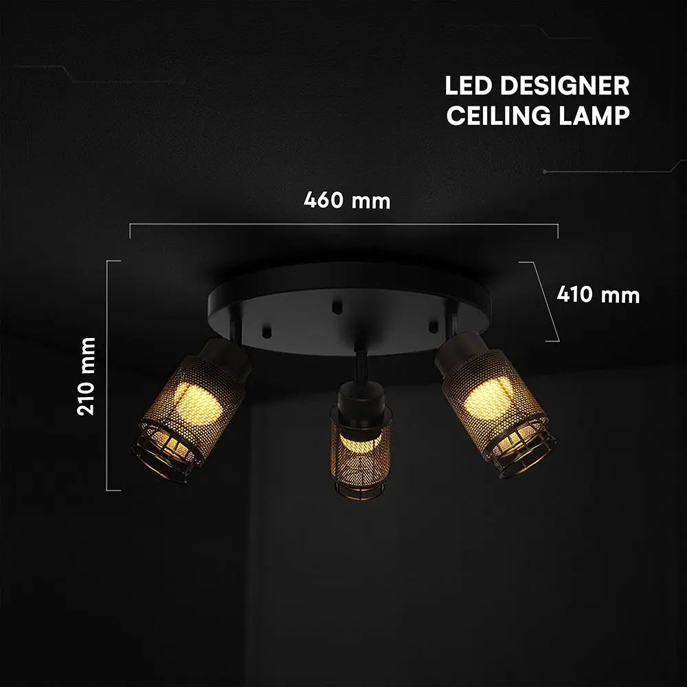 Lampadario LED 3 Faretti – Orientabili, Nera