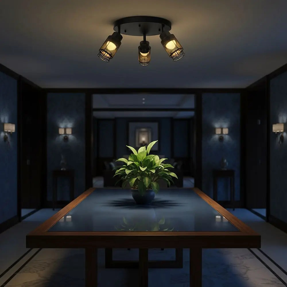 Lampadario LED 3 Faretti – Orientabili, Nera