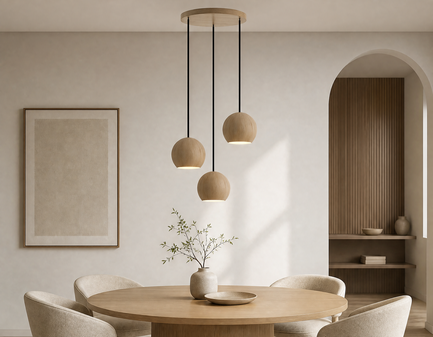 Lampada a Sospensione Legno di Rovere – LED Moderna
