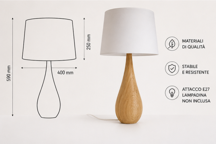Lampada da Tavolo a Goccia – Scultorea