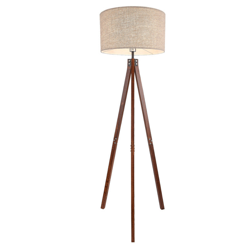 Lampada da Terra in Legno Massello – Stile Retrò Europeo