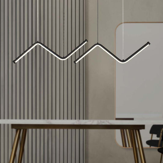Lampada a Sospensione LED Wave – Nera, 3 Onde
