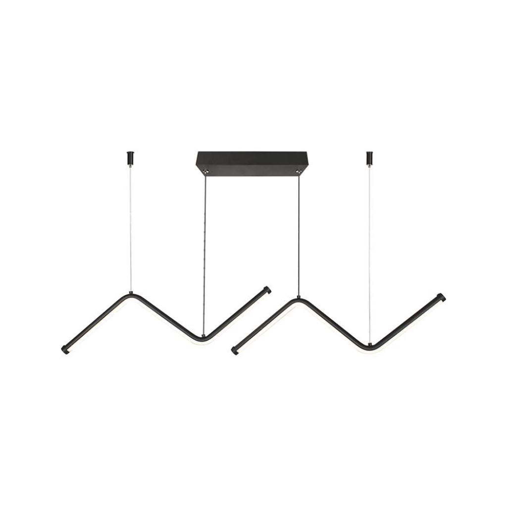 Lampada a Sospensione LED Wave – Nera, 3 Onde