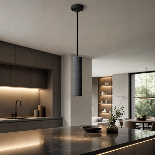 Lampada a Sospensione in Cemento – Stile Industriale