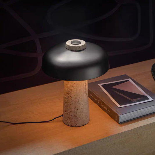 Pietra – Lampada da Tavolo in Travertino Naturale Design Wabi-Sabi