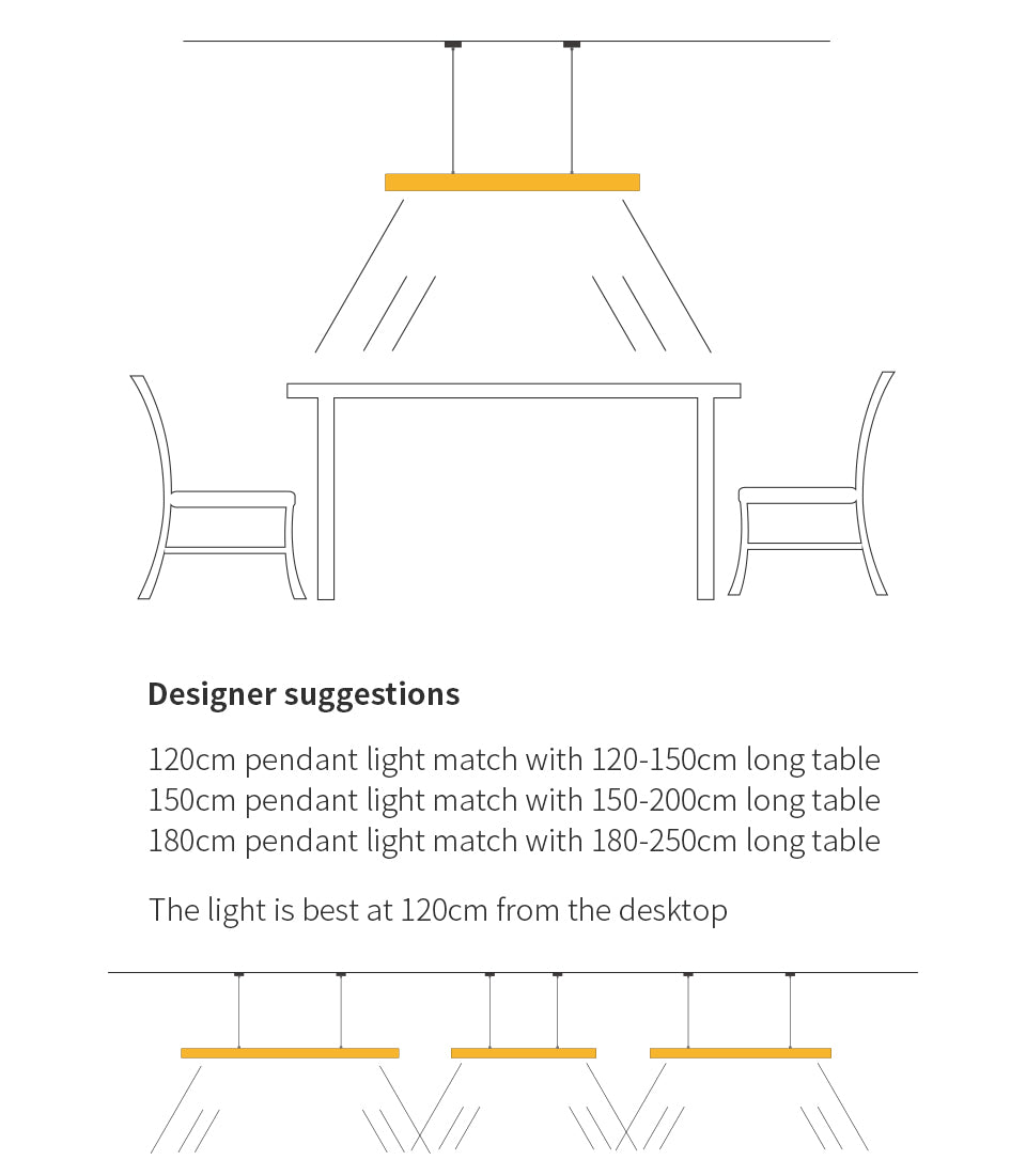 Lampada a Sospensione Legno Massello – LED Lineare