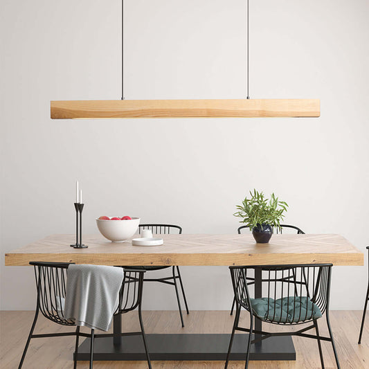 Lampada a Sospensione Legno Massello – LED Lineare