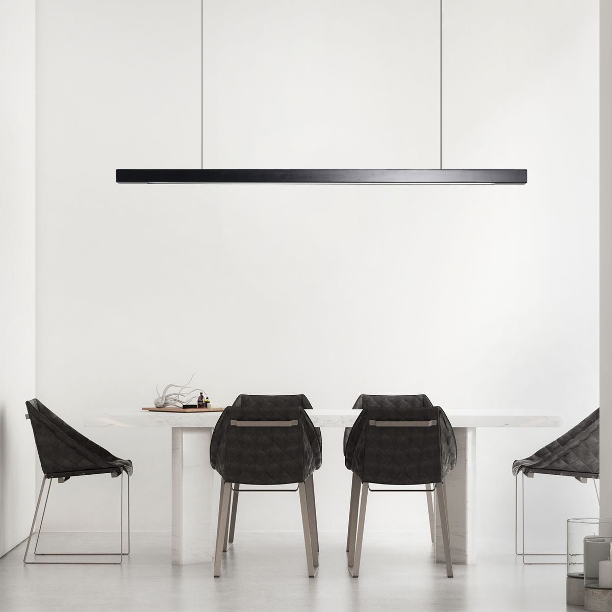 Lampada a Sospensione Industriale LED – Lineare Nera
