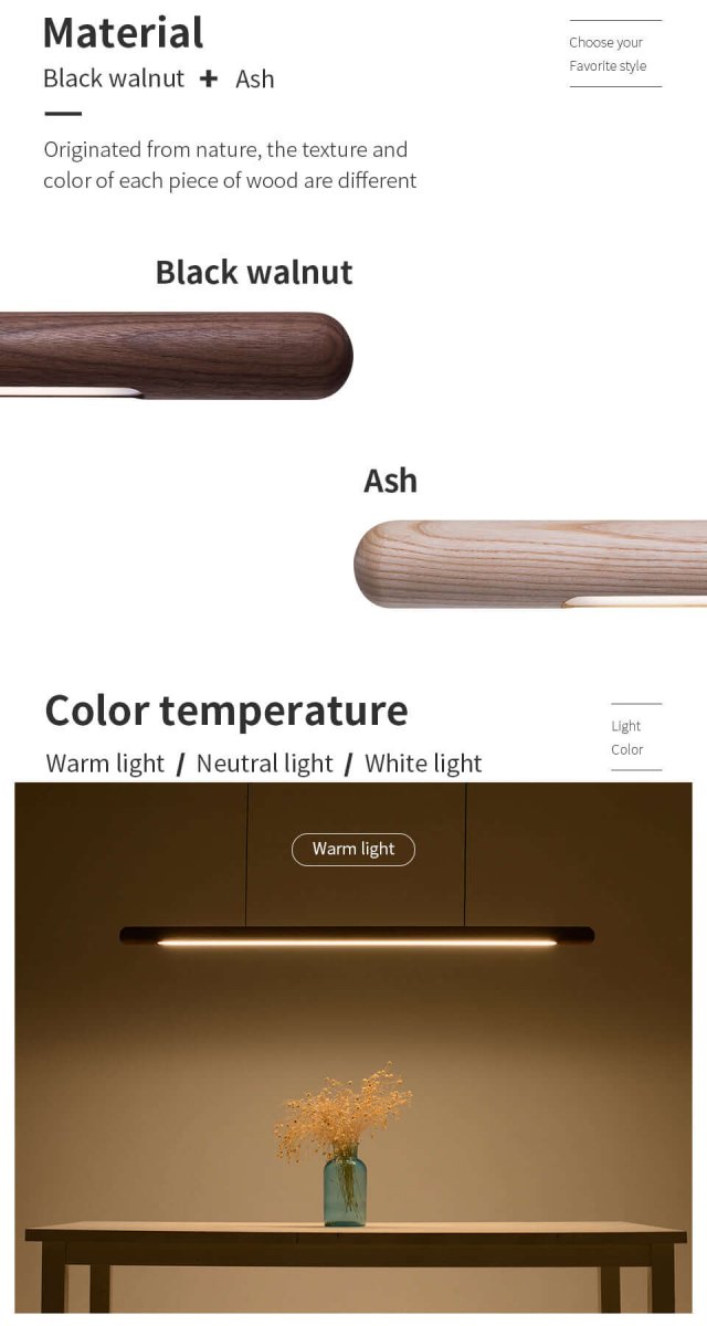 Lampada a Sospensione Legno Massello
