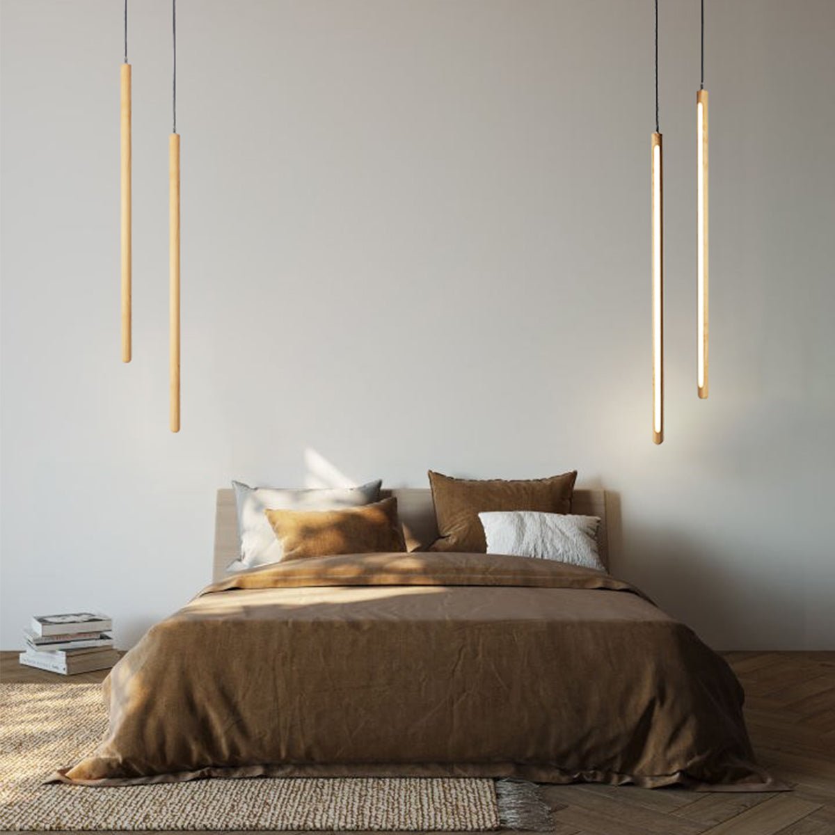 Lampada a sospensione LED Verticale – Legno Massello